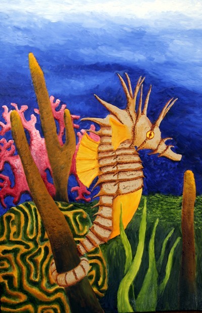 seahorse painting