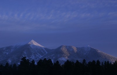 snowy arizona mountain