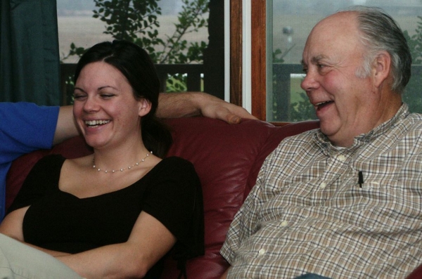 Faith and Dad on Couch