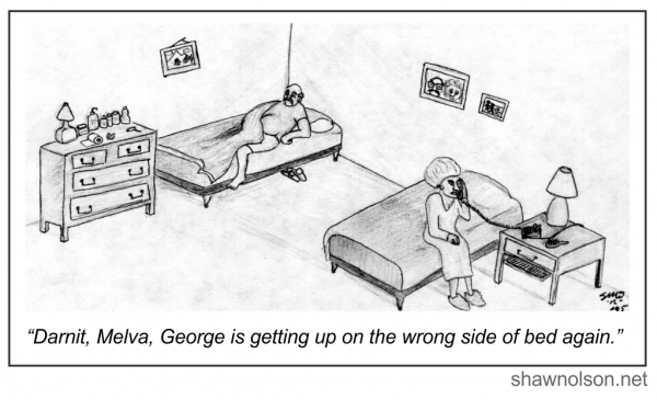 wrong side of bed cartoon