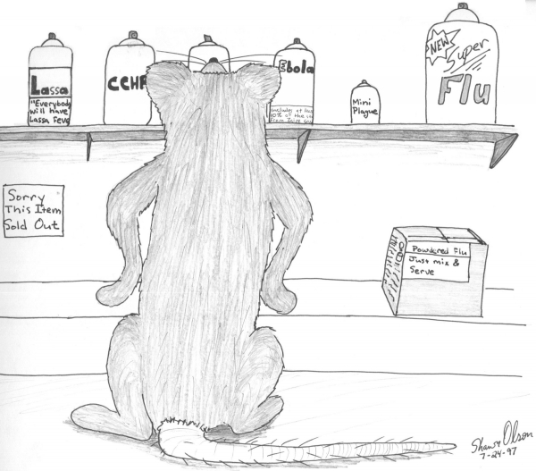 Cartoon of Rat using Disease as a Pesticide.