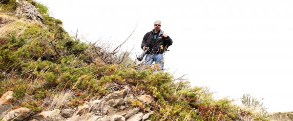 Shawn Descending Mountain