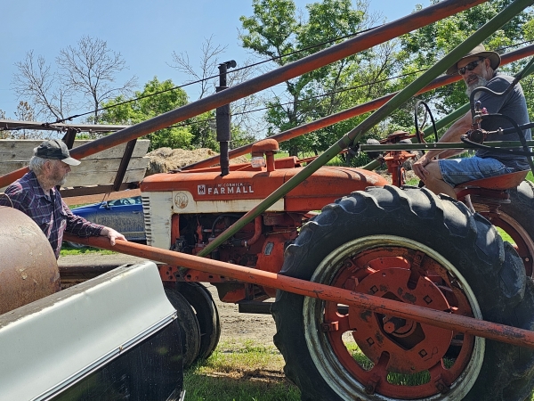 Delwin on Tractor