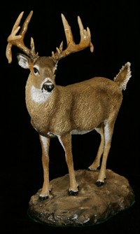 whitetail buck sculpture