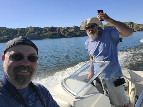 Shawn and Del on Boat